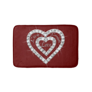 Liebe Live-Lachen Diamond Hearts Bath Mat Badematte