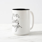 Liebe, Live, Lachen Zweifarbige Tasse (VorderseiteRechts)