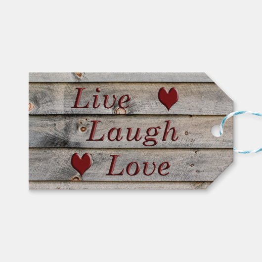 Liebe Live-Laugh am Rande einer Scheune Geschenkanhänger (Vorderseite (Horizontal))