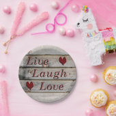 Liebe Live-Laugh am Rande einer Scheune Pappteller (Party)