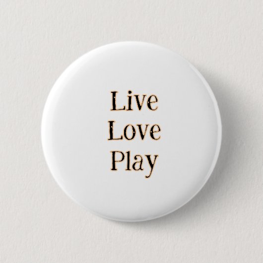 Liebe live spielen Schwarz-Orange Sportler modern Button (Vorderseite)