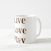 Liebe live spielen Schwarz-Orange Sportler modern Kaffeetasse (VorderseiteRechts)