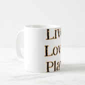 Liebe live spielen Schwarz-Orange Sportler modern Kaffeetasse (Vorderseite Links)