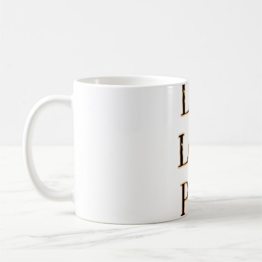 Liebe live spielen Schwarz-Orange Sportler modern Kaffeetasse (Links)