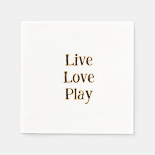 Liebe live spielen Schwarz-Orange Sportler modern Serviette
