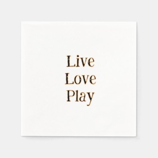 Liebe live spielen Schwarz-Orange Sportler modern  Serviette (Vorderseite)