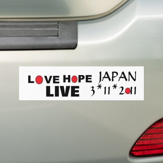 Liebe-Livehoffnung Japan Autoaufkleber (Auf Auto)