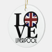LIEBE Liverpool England (Flagge des Vereinigten Kö Keramik Ornament (Links)