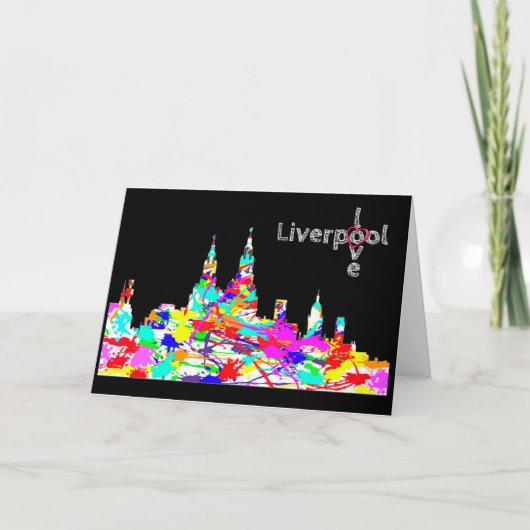 Liebe Liverpool - Liverpoolskyline-Gruß-Karte Karte (Vorderseite)