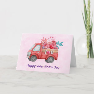 Liebe LKW LKW Lkw Lkw Blume Valentine Karte