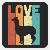 Liebe Llama Alpaca Quadratischer Aufkleber (Vorderseite)