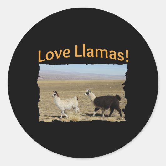 Liebe Llamas - Die besten Freunde Runder Aufkleber (Vorderseite)