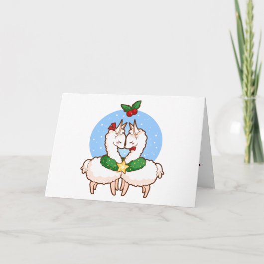 Liebe Llamas Feiertagskarte (Vorderseite)