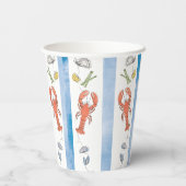 Liebe & Lobster Coquette Bow Wedding Brautparty Pappbecher (Rückseite)