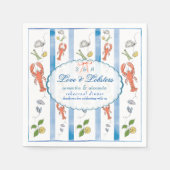 Liebe & Lobster Red Bow Wedding Probe Dinner Serviette (Vorderseite)