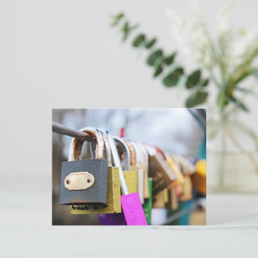 Liebe-Lock-Bridge Postkarte (Stehend Vorderseite)