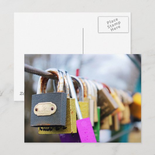 Liebe-Lock-Bridge Postkarte (Vorne/Hinten)
