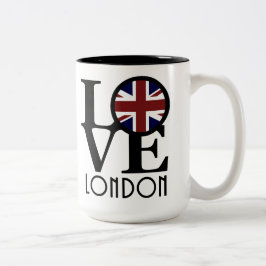 LIEBE London 15oz (britische Flagge) Zweifarbige Tasse