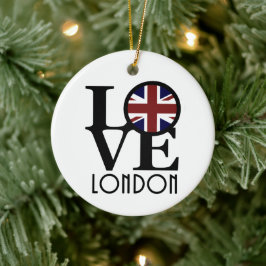 LIEBE London (britische Flagge) Keramik Ornament