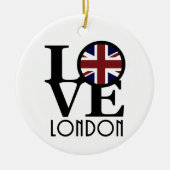 LIEBE London (britische Flagge) Keramik Ornament (Vorne)