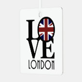 LIEBE London (britische Flagge) Ornament Aus Metall (Vorderseite links)