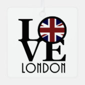 LIEBE London (britische Flagge) Ornament Aus Metall (Vorderseite)