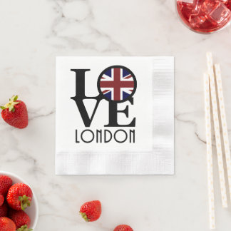 LIEBE London (britische Flagge) Serviette