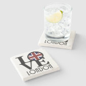 LIEBE London (britische Flagge) Steinuntersetzer (Seitenansicht)
