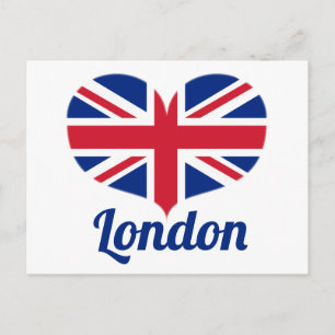 Liebe London   Heart Shaped UK Flag / Union Jack Postkarte