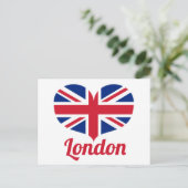 Liebe London | Heart Shaped UK Flag / Union Jack Postkarte (Stehend Vorderseite)