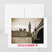 Liebe London X - Parlamentsgebäude Postkarte (Vorne/Hinten)