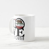 LIEBE Long Beach CA 11oz Zwei-Tonen-Kaffee-Tasse Kaffeetasse (Vorderseite Links)
