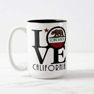 LIEBE Long Beach California 15oz Zweifarbige Tasse