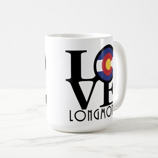 LIEBE Longmont 15oz Kaffeetasse (VorderseiteRechts)