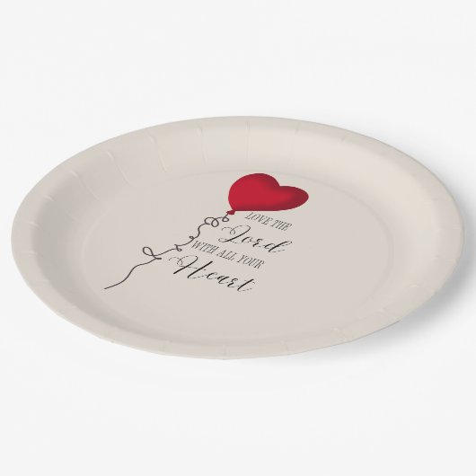 Liebe Lord & Heart Balloon Pappteller (Schrägansicht)