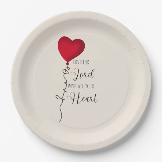 Liebe Lord & Heart Balloon Pappteller (Vorderseite)