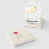 Liebe Lord & Heart Balloon Steinuntersetzer (Seitenansicht)