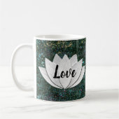 Liebe-Lotos-Blumen-Schwarz-Galaxie-Tasse Kaffeetasse (Links)
