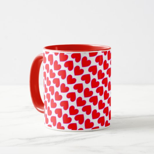 Liebe Lotta Rote Herzen Galore Tasse (Vorderseite Links)