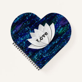 Liebe Lotus Blume Galaxy Herzform Notebook Notizblock