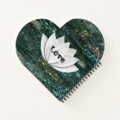 Liebe Lotus Blume Galaxy Herzform Notebook Notizblock (Rückseite)