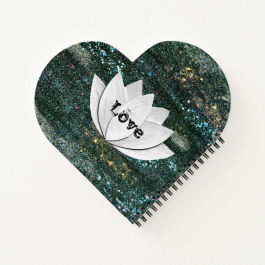 Liebe Lotus Blume Galaxy Herzform Notebook Notizblock (Rückseite)