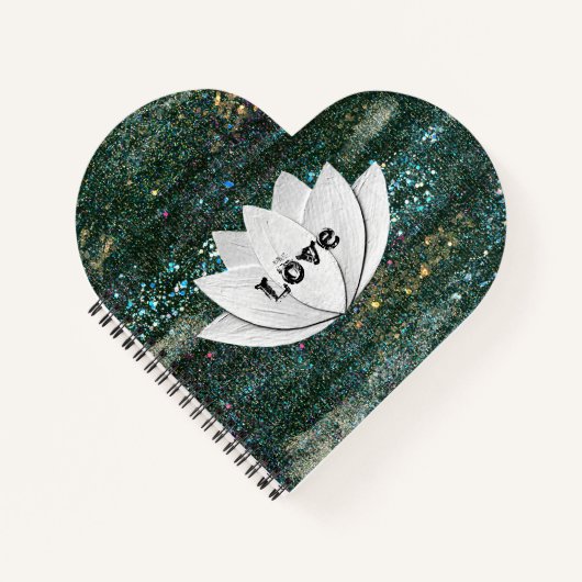 Liebe Lotus Blume Galaxy Herzform Notebook Notizblock (Vorderseite)