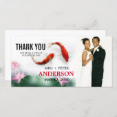 Liebe | Lotus Koi Wedding Foto Vielen Dank Dankeskarte (Vorne/Hinten)