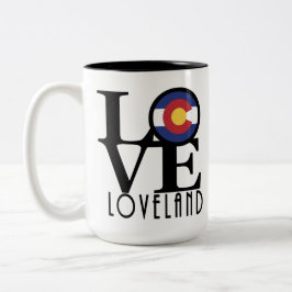 LIEBE Loveland Colorado 15o Zweifarbige Tasse