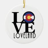 LIEBE Loveland Colorado Keramik Ornament (Vorne)