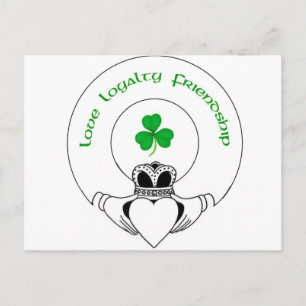 Liebe, Loyalität, Freundschaft Claddah Postkarte