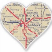 Liebe Lubbock TX Karte Aufkleber (Vorderseite)