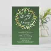 Liebe Lucky Golden Kleeblatts Probe Abendessen Einladung (Stehend Vorderseite)