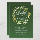 Liebe Lucky Golden Kleeblatts Probe Abendessen Einladung (Vorne/Hinten)